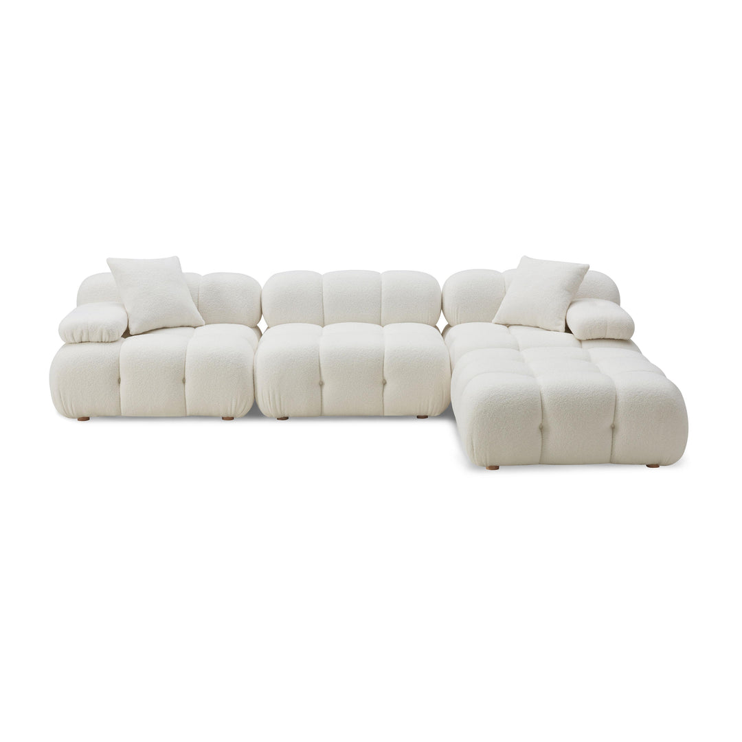 American Home Furniture | TOV Furniture - Calliope Cream Vegan Shearling 4-piece Modular Sectional
