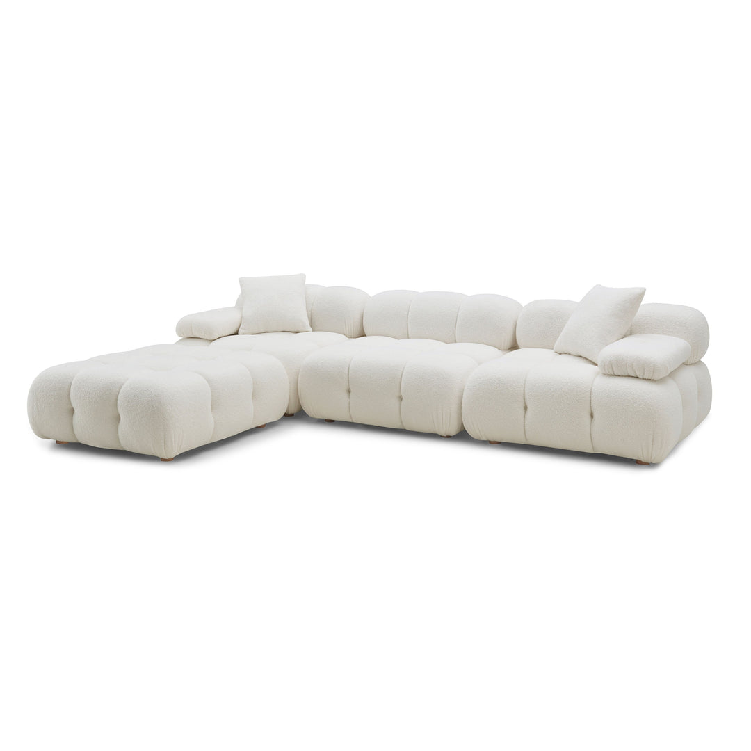 TOV Furniture Calliope Cream Vegan Shearling 4-piece Modular Sectional SOFAS + SECTIONALS