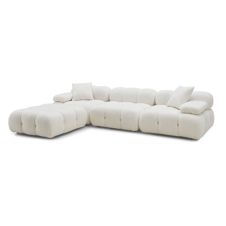 TOV Furniture Calliope Cream Vegan Shearling 4-piece Modular Sectional SOFAS + SECTIONALS
