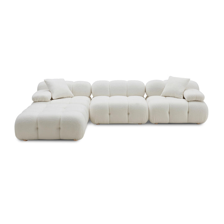 TOV Furniture Calliope Cream Vegan Shearling 4-piece Modular Sectional SOFAS + SECTIONALS