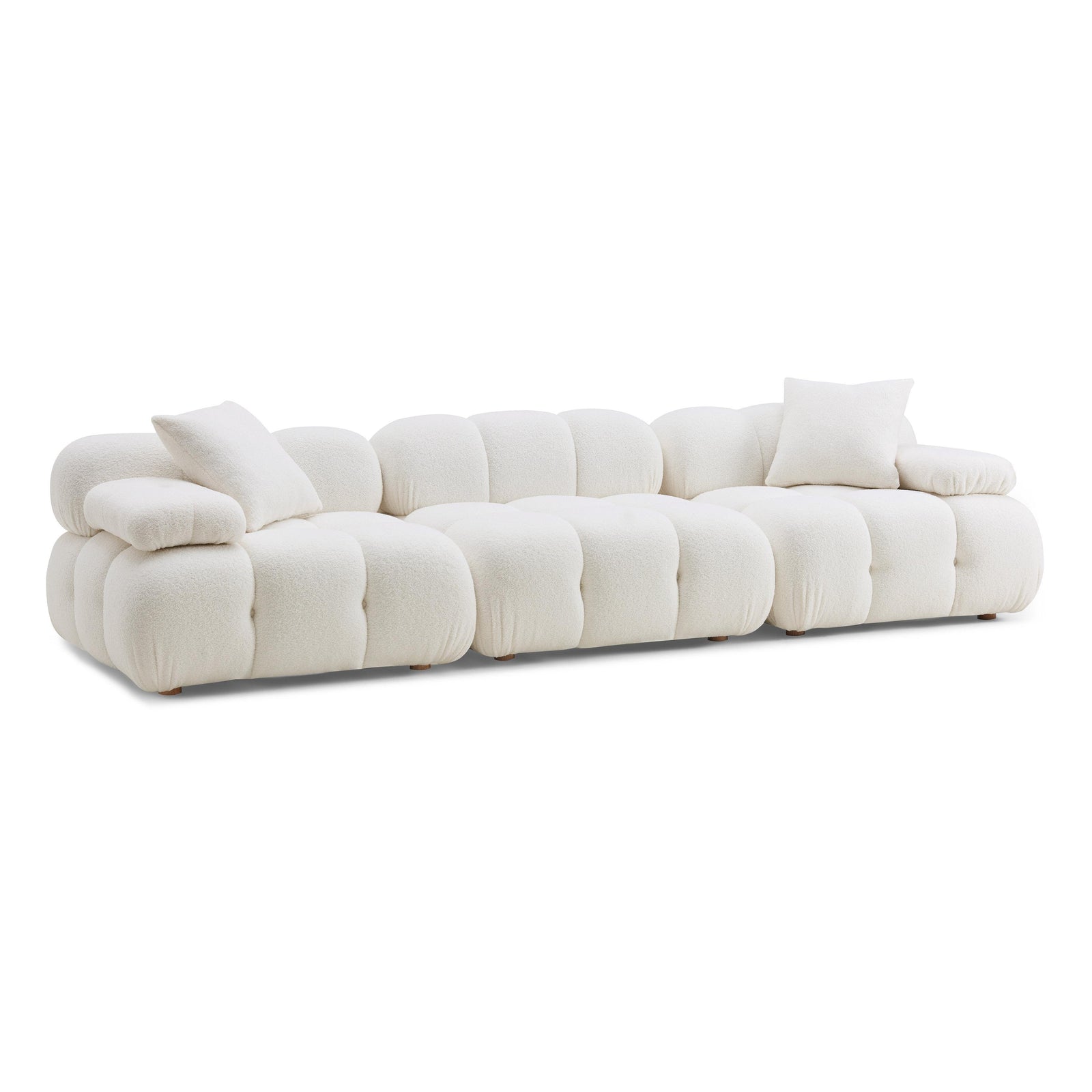 TOV Furniture Calliope Cream Vegan Shearling Modular Sofa SOFAS + SECTIONALS