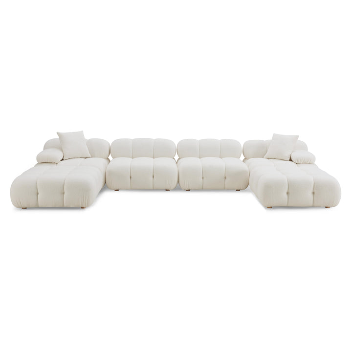 TOV Furniture Calliope Cream Vegan Shearling 6-piece Modular U-Sectional SOFAS + SECTIONALS