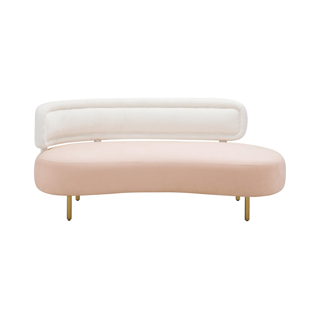 TOV Furniture Tischa Cream Boucle & Blush Velvet Sofa SOFAS + SECTIONALS