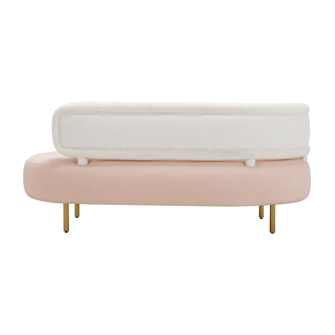 American Home Furniture | TOV Furniture - Tischa Cream Boucle & Blush Velvet Sofa