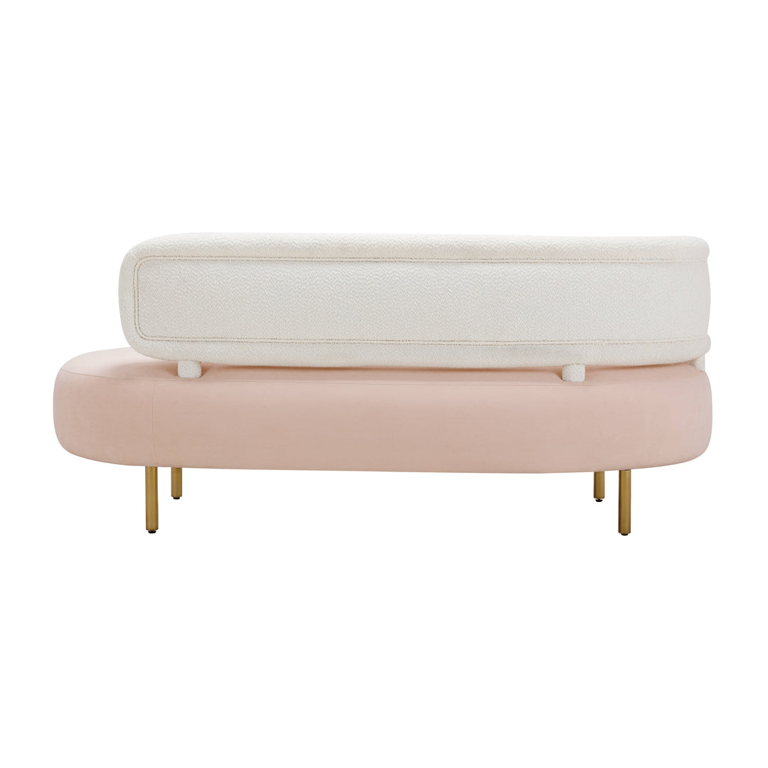 TOV Furniture Tischa Cream Boucle & Blush Velvet Sofa SOFAS + SECTIONALS