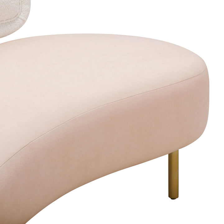 American Home Furniture | TOV Furniture - Tischa Cream Boucle & Blush Velvet Sofa