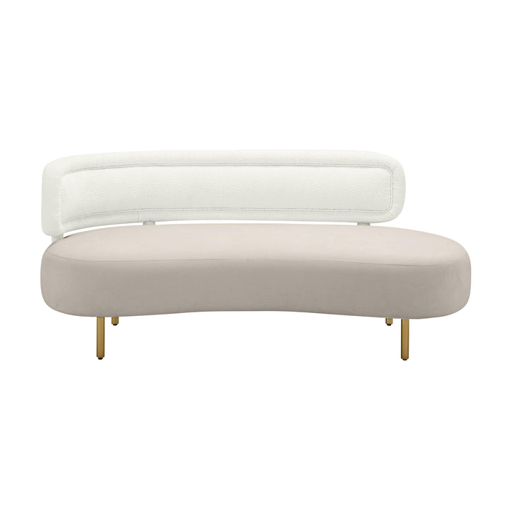 American Home Furniture | TOV Furniture - Tischa Cream Boucle & Grey Velvet Sofa