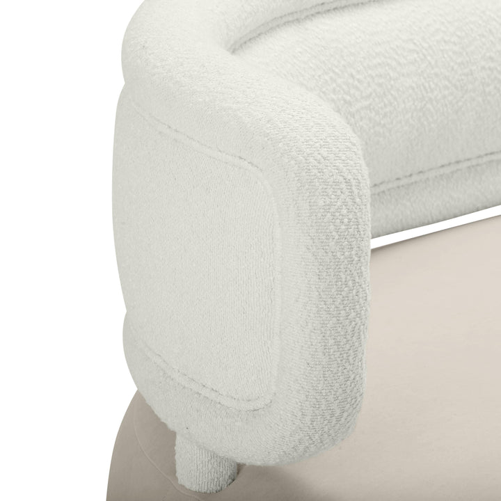 TOV Furniture Tischa Cream Boucle & Grey Velvet Sofa SOFAS + SECTIONALS