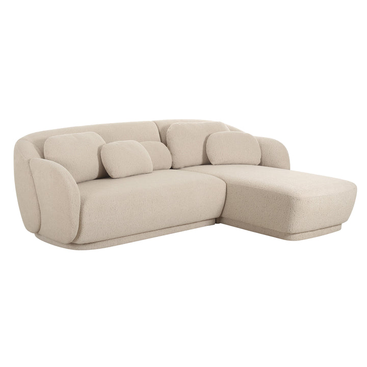 American Home Furniture | TOV Furniture - Misty Cream Boucle Sectional - RAF