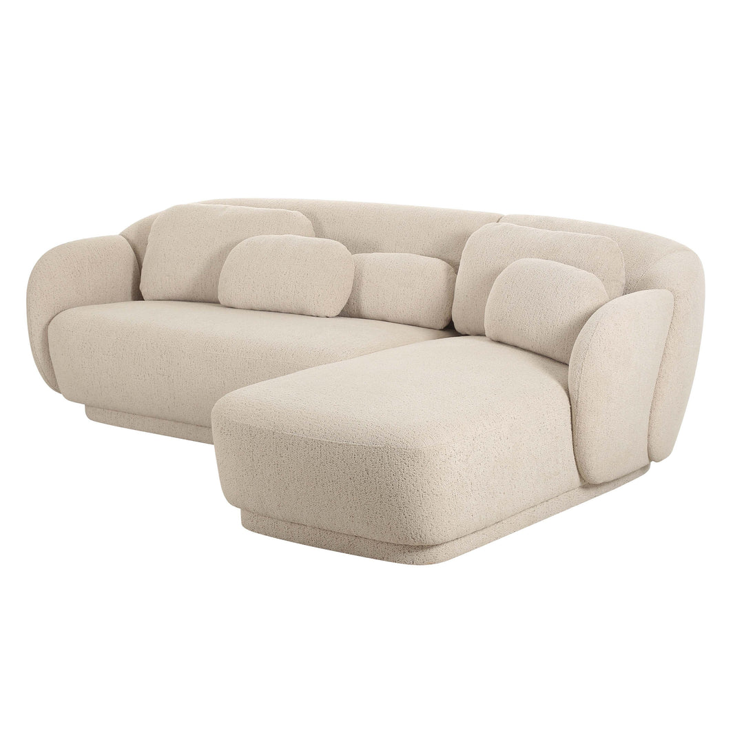 TOV Furniture Misty Cream Boucle Sectional - RAF SOFAS + SECTIONALS