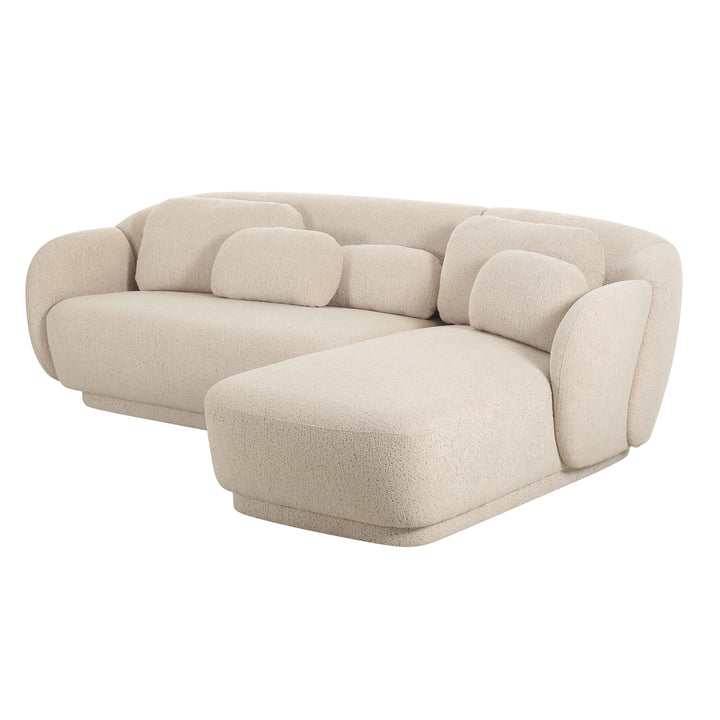 TOV Furniture Misty Cream Boucle Sectional - RAF SOFAS + SECTIONALS