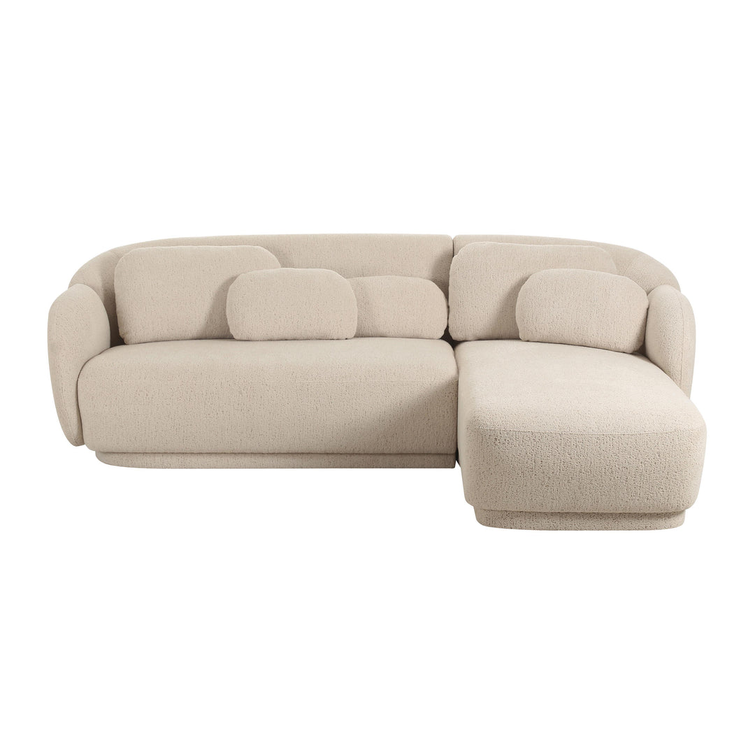 American Home Furniture | TOV Furniture - Misty Cream Boucle Sectional - RAF