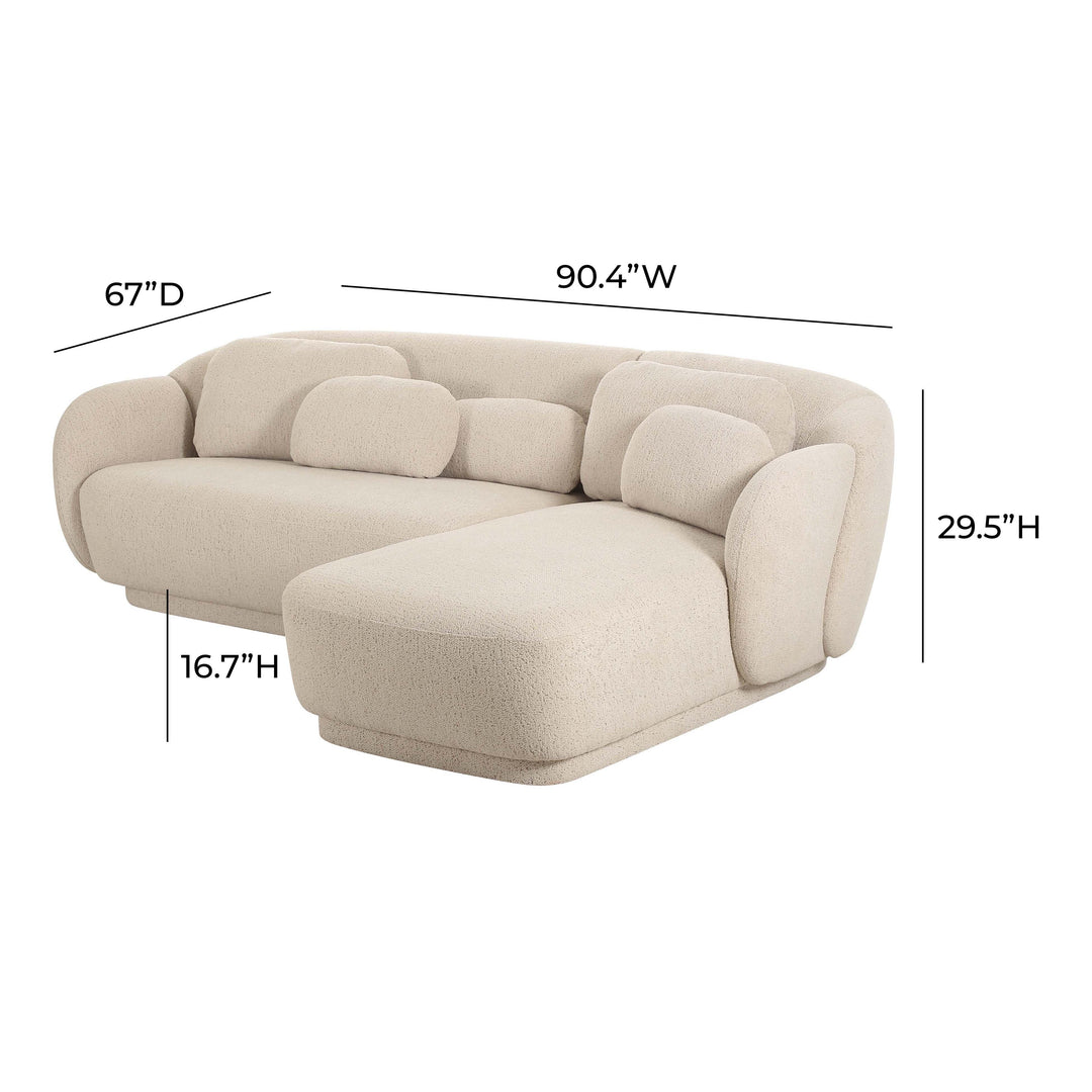 American Home Furniture | TOV Furniture - Misty Cream Boucle Sectional - RAF