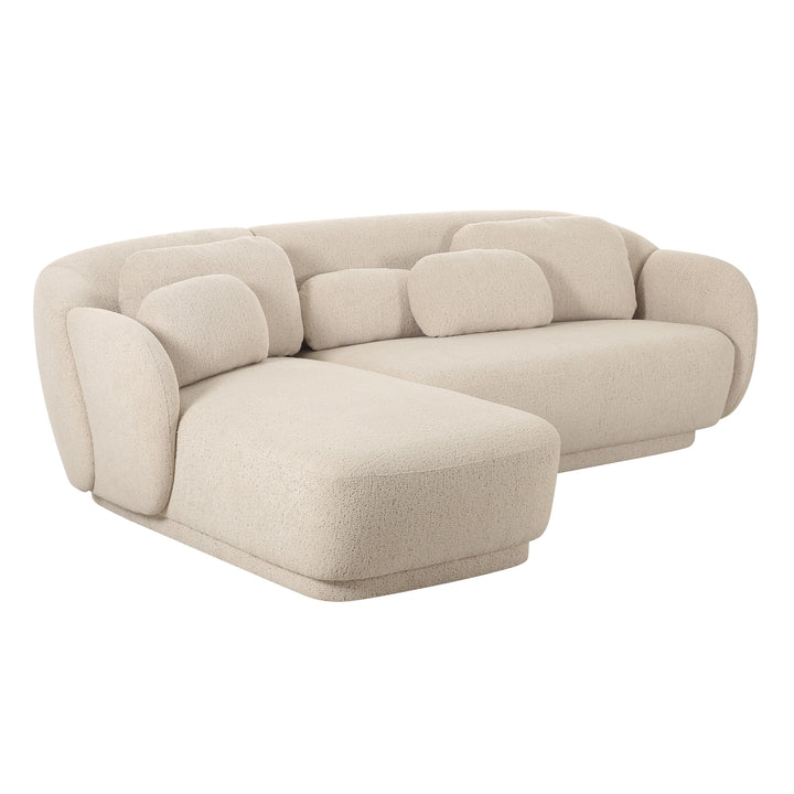 American Home Furniture | TOV Furniture - Misty Cream Boucle Sectional - LAF