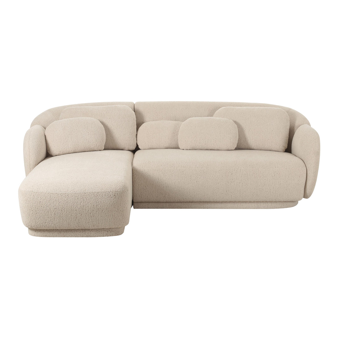 American Home Furniture | TOV Furniture - Misty Cream Boucle Sectional - LAF