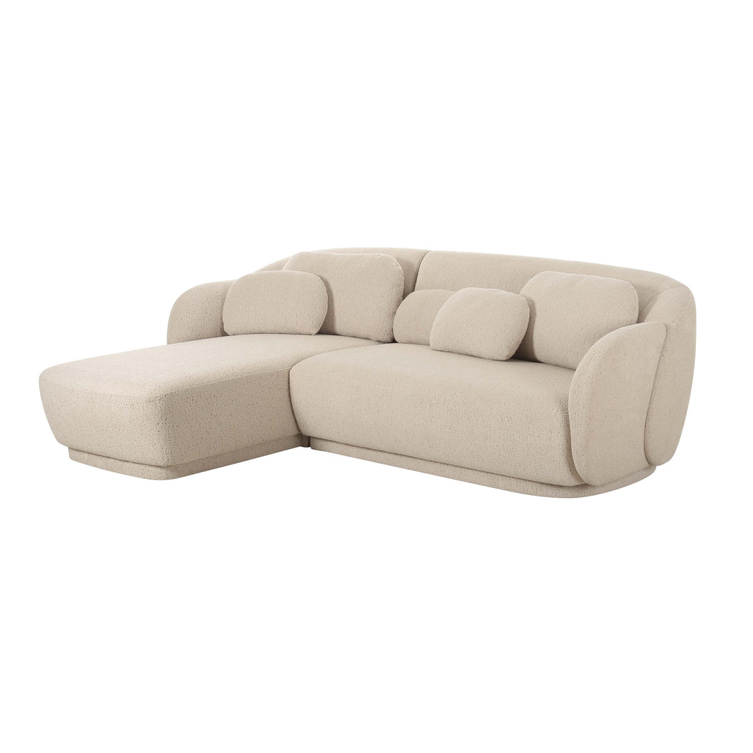 American Home Furniture | TOV Furniture - Misty Cream Boucle Sectional - LAF