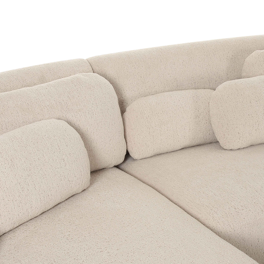 American Home Furniture | TOV Furniture - Misty Cream Boucle Sectional - LAF