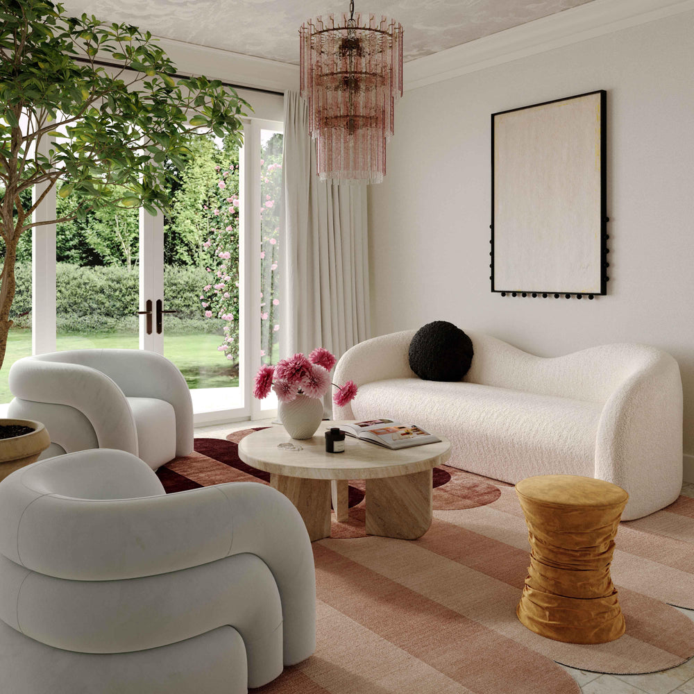 American Home Furniture | TOV Furniture - Leonie Beige Faux Shearling 84" Sofa