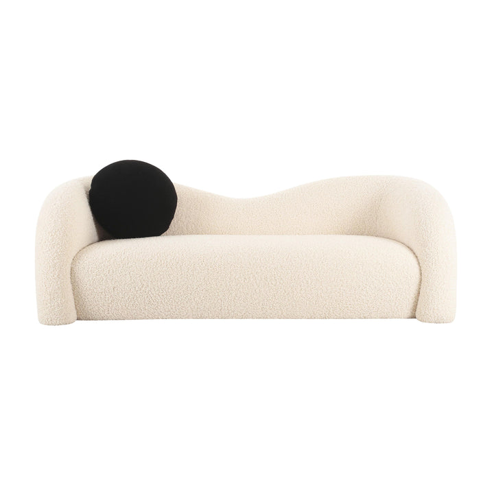 TOV Furniture Leonie Beige Faux Shearling 84" Sofa SOFAS + SECTIONALS