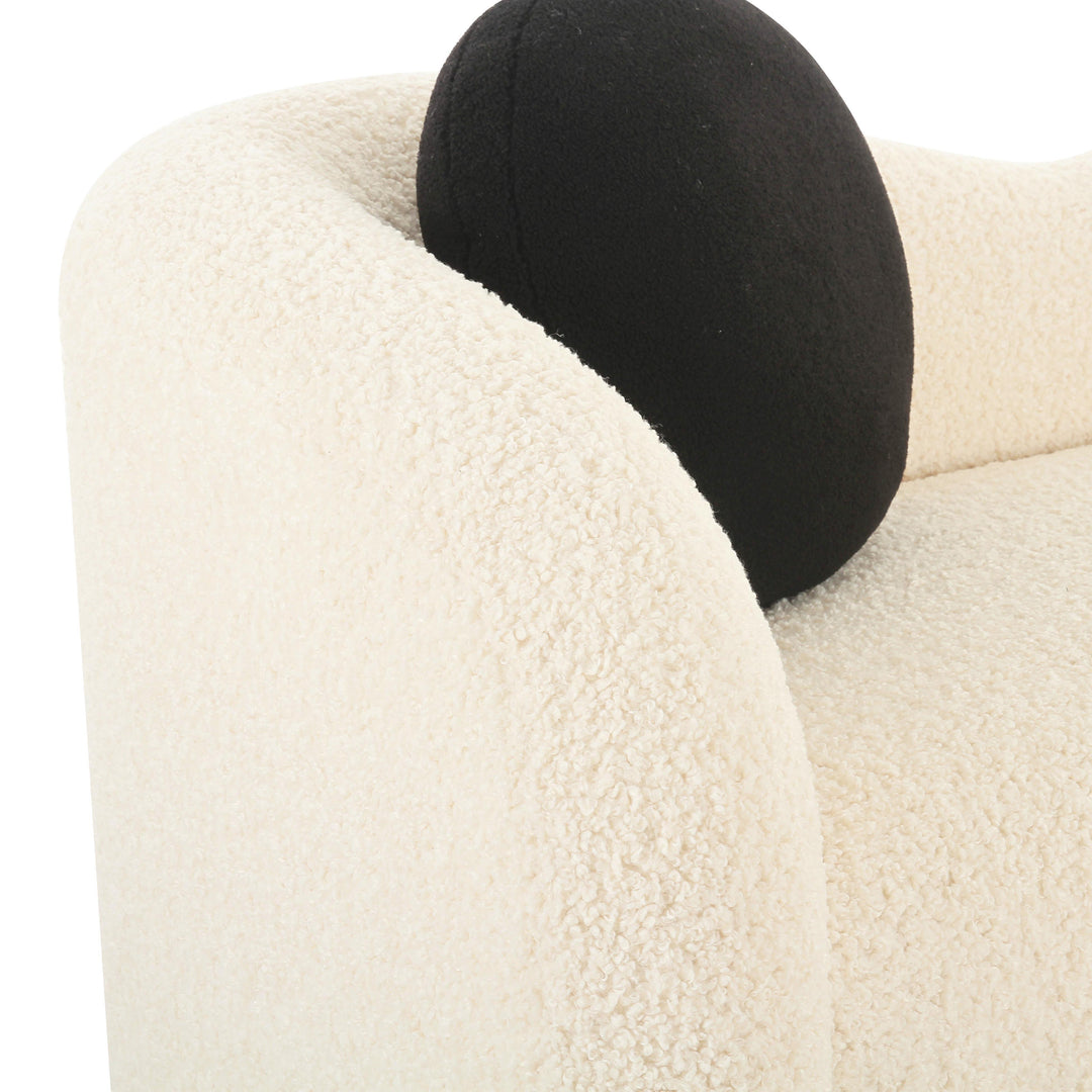 TOV Furniture Leonie Beige Faux Shearling 84" Sofa SOFAS + SECTIONALS