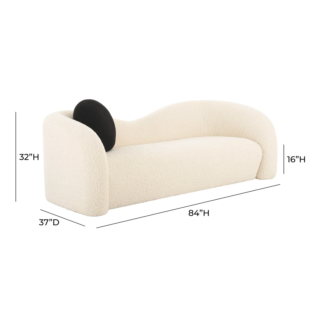 American Home Furniture | TOV Furniture - Leonie Beige Faux Shearling 84" Sofa