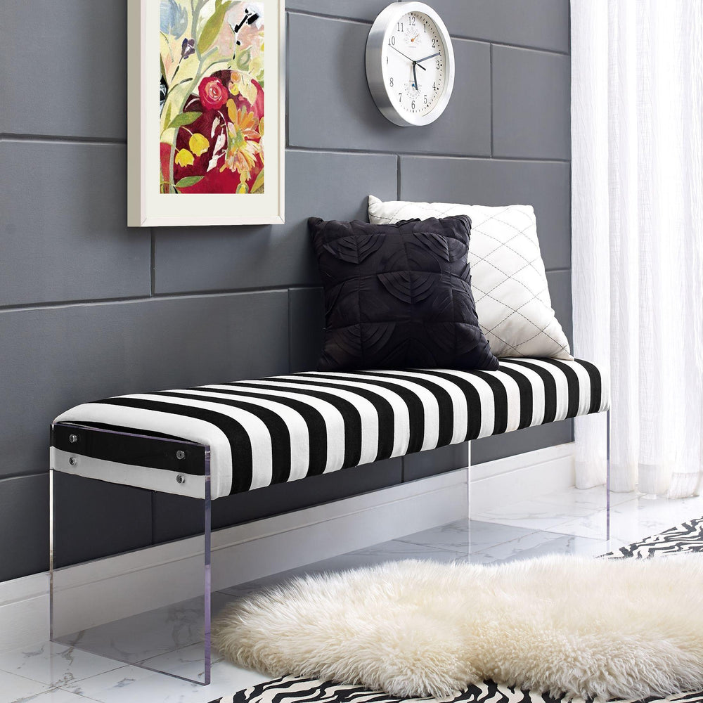 American Home Furniture | TOV Furniture - Envy Paris Velvet/Acrylic Bench