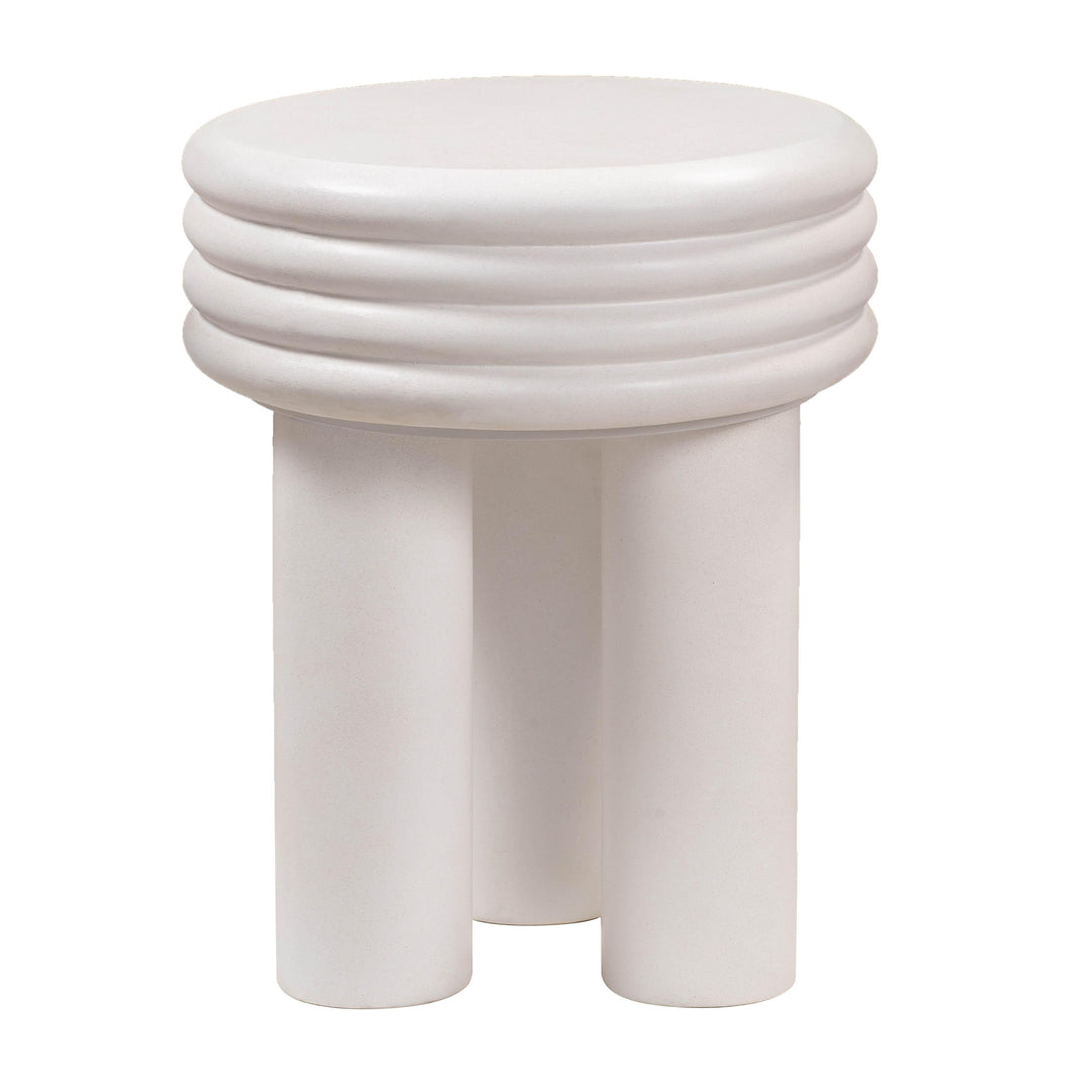 TOV Furniture Delta Ivory Concrete Side Table OUTDOOR ACCENT TABLES