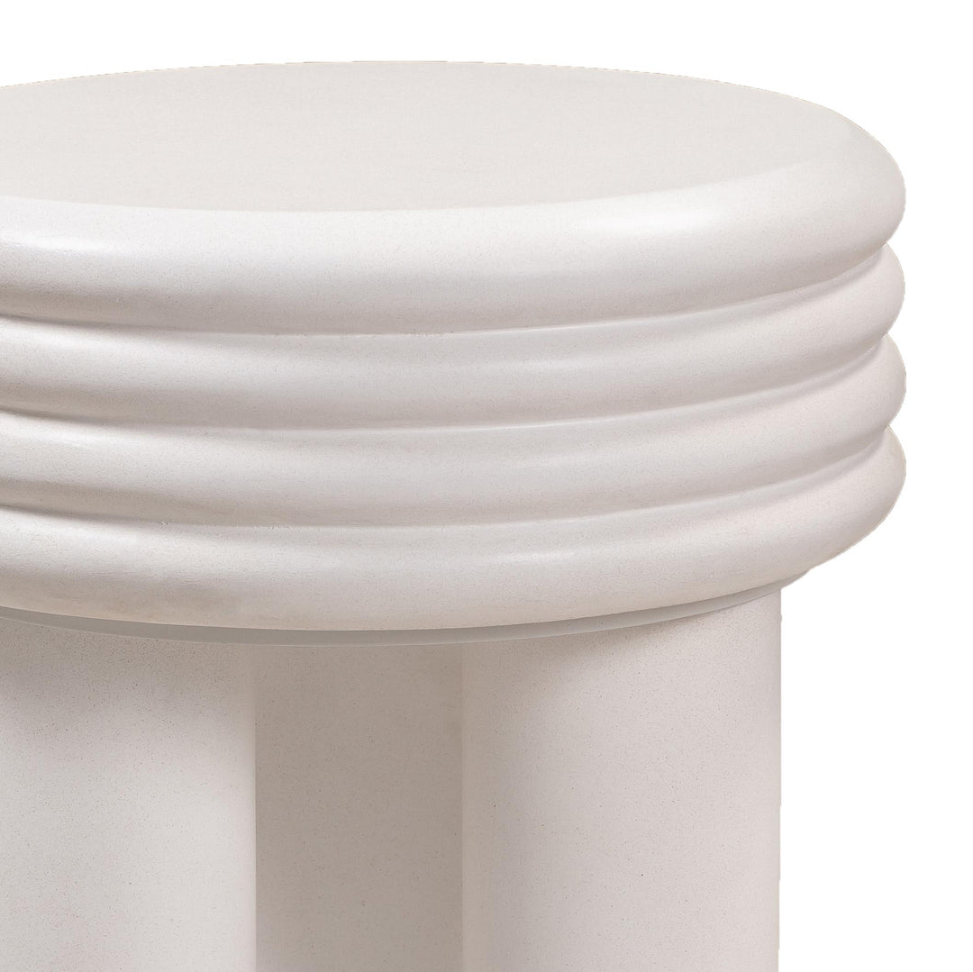 TOV Furniture Delta Ivory Concrete Side Table OUTDOOR ACCENT TABLES