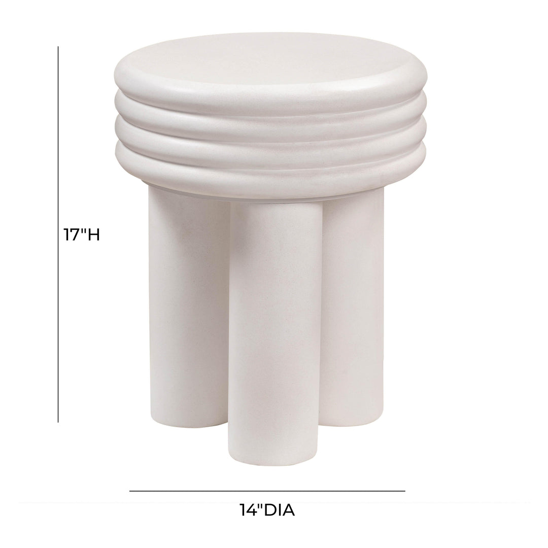 TOV Furniture Delta Ivory Concrete Side Table OUTDOOR ACCENT TABLES