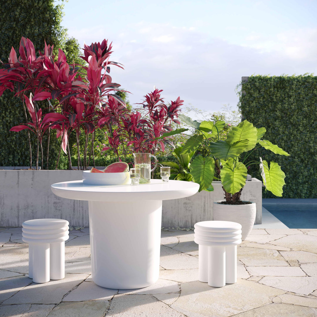 TOV Furniture Delta Ivory Concrete Side Table OUTDOOR ACCENT TABLES