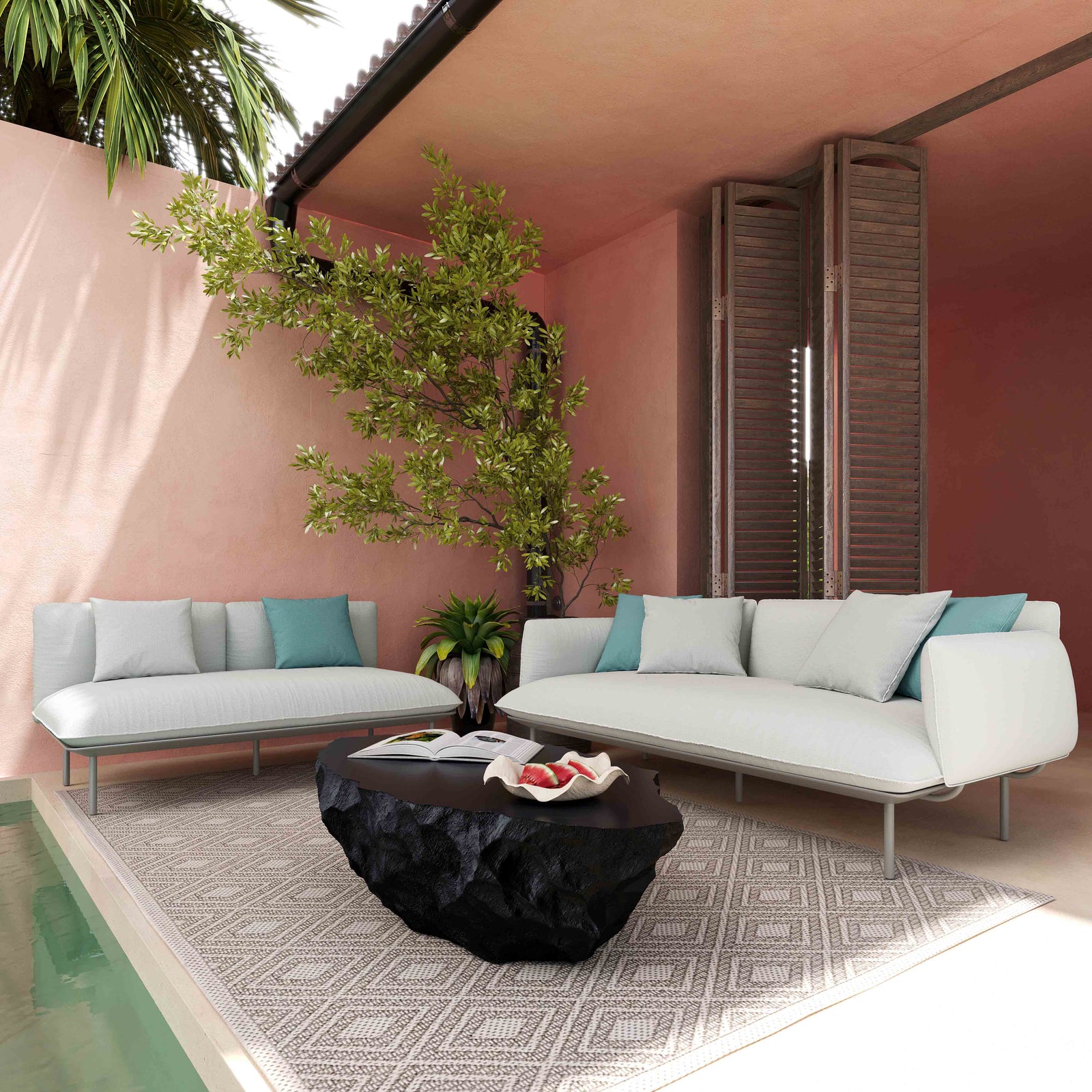 TOV Furniture Katti Light Grey Outdoor Sofa OUTDOOR SOFAS + SECTIONALS