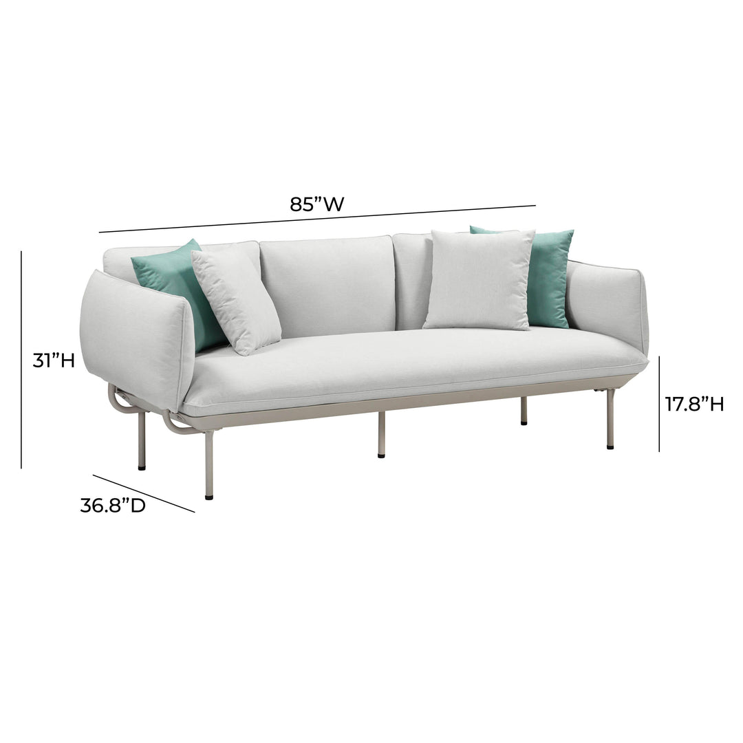 TOV Furniture Katti Light Grey Outdoor Sofa OUTDOOR SOFAS + SECTIONALS