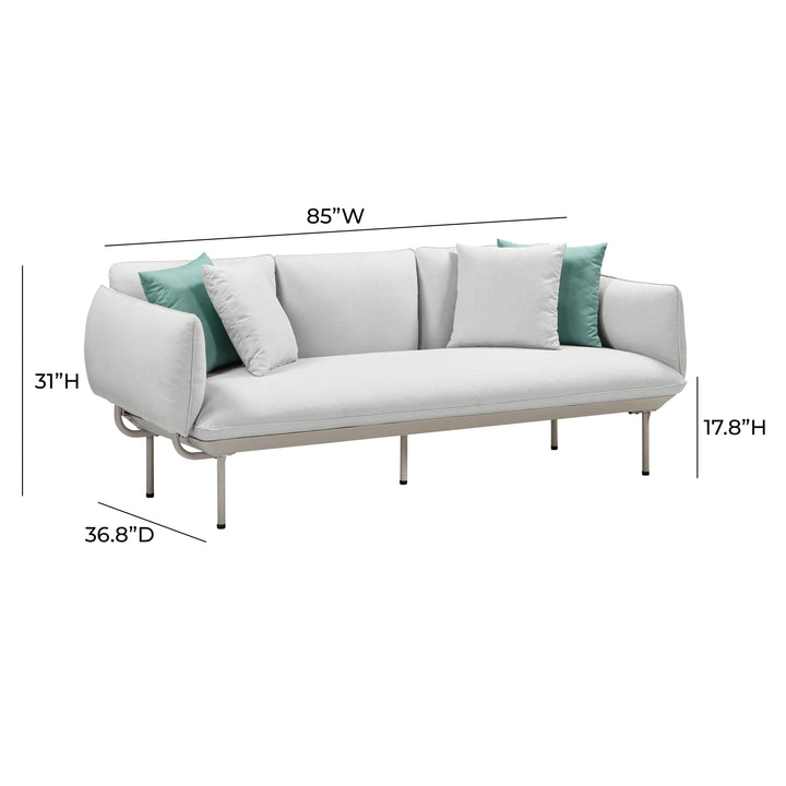 TOV Furniture Katti Light Grey Outdoor Sofa OUTDOOR SOFAS + SECTIONALS