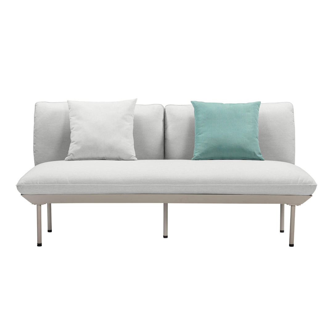 TOV Furniture Katti Light Grey Outdoor Loveseat OUTDOOR SOFAS + SECTIONALS