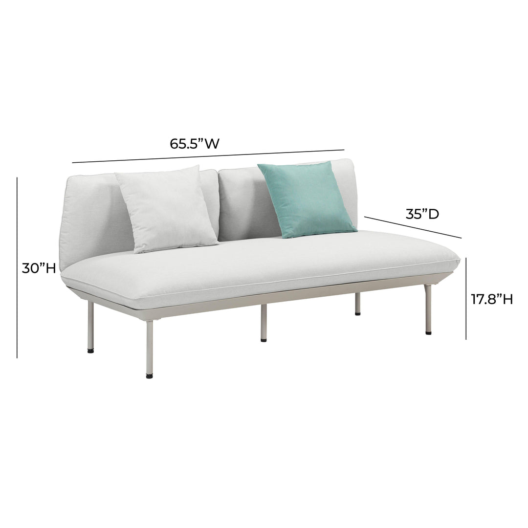 TOV Furniture Katti Light Grey Outdoor Loveseat OUTDOOR SOFAS + SECTIONALS
