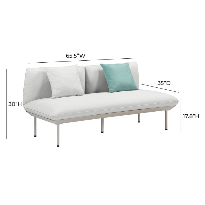 TOV Furniture Katti Light Grey Outdoor Loveseat OUTDOOR SOFAS + SECTIONALS