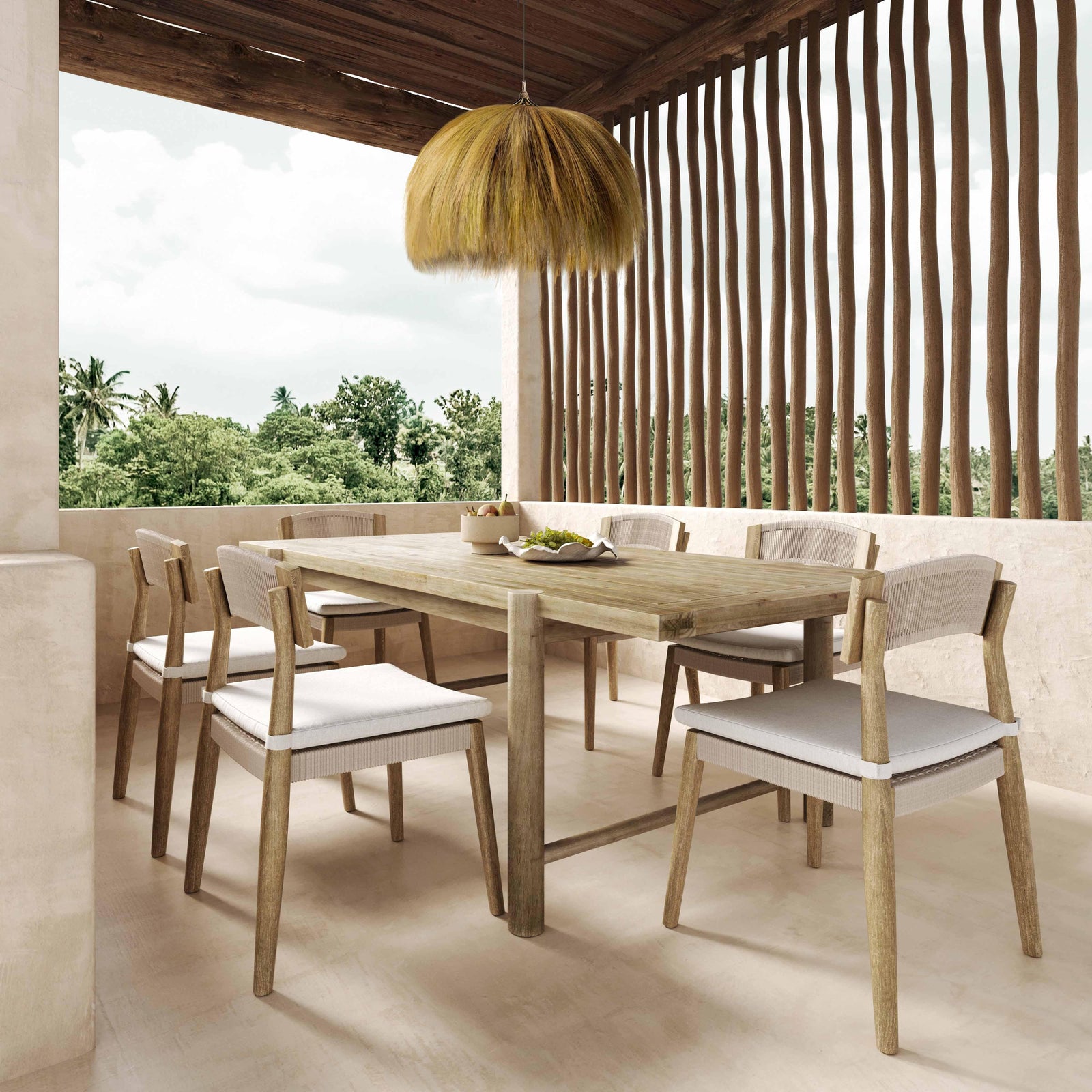 TOV Furniture Gata Cream Outdoor Dining Chair - Set of 2 OUTDOOR DINING CHAIRS
