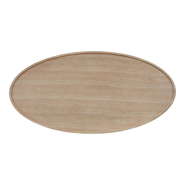 TOV Furniture Eclipse Textured Faux Travertine Indoor / Outdoor Coffee Table OUTDOOR COFFEE TABLES