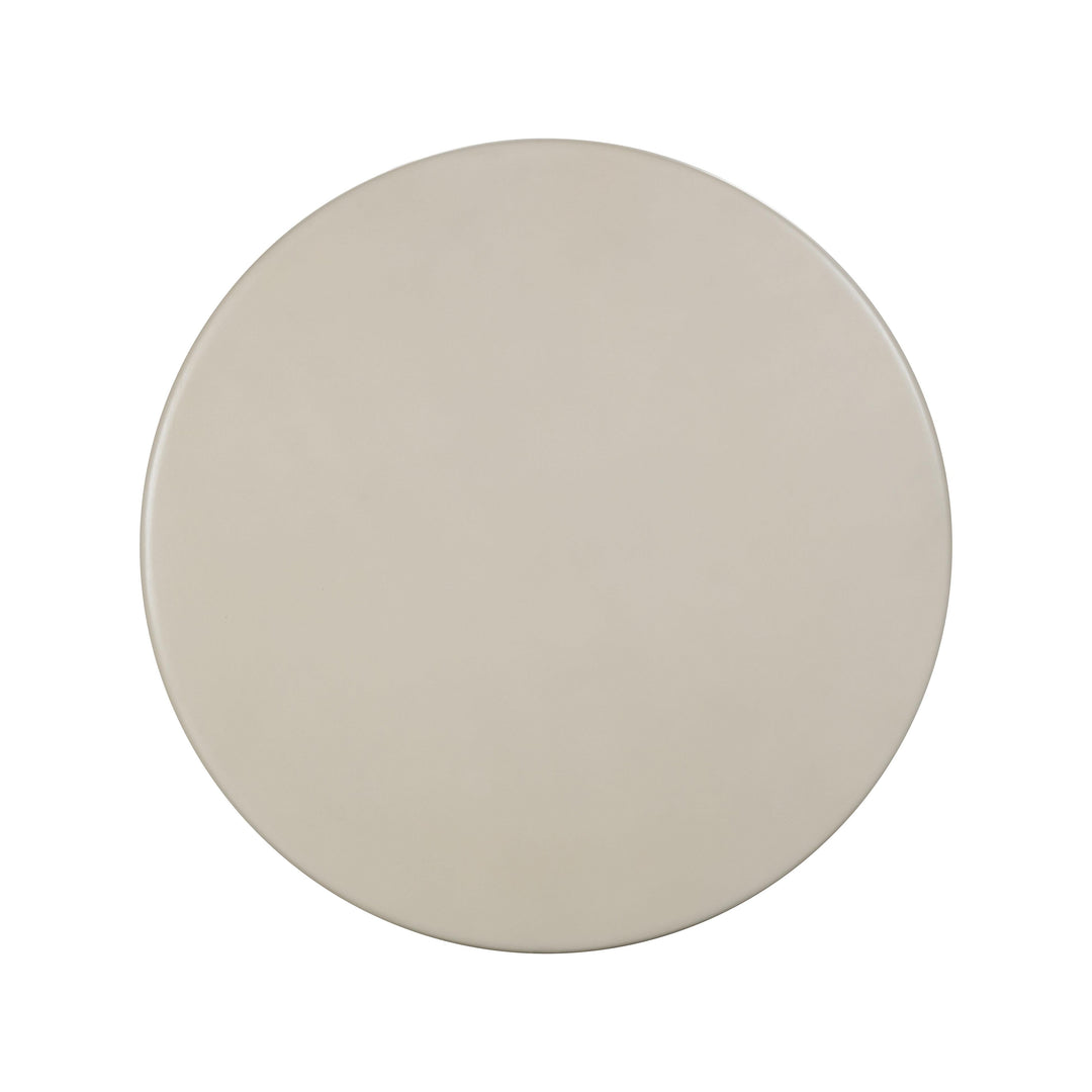 TOV Furniture Fern Beige Textured Faux Plaster Concrete Indoor / Outdoor Round Dining Table OUTDOOR DINING TABLES
