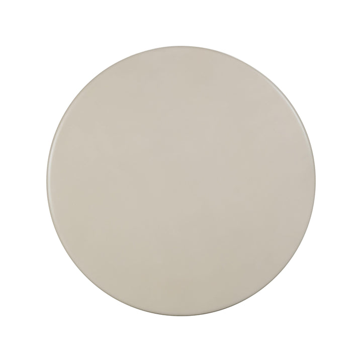 TOV Furniture Fern Beige Textured Faux Plaster Concrete Indoor / Outdoor Round Dining Table OUTDOOR DINING TABLES