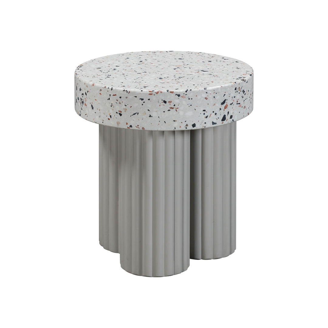 TOV Furniture Clover Faux Terrazzo Indoor / Outdoor Round Side Table OUTDOOR ACCENT TABLES
