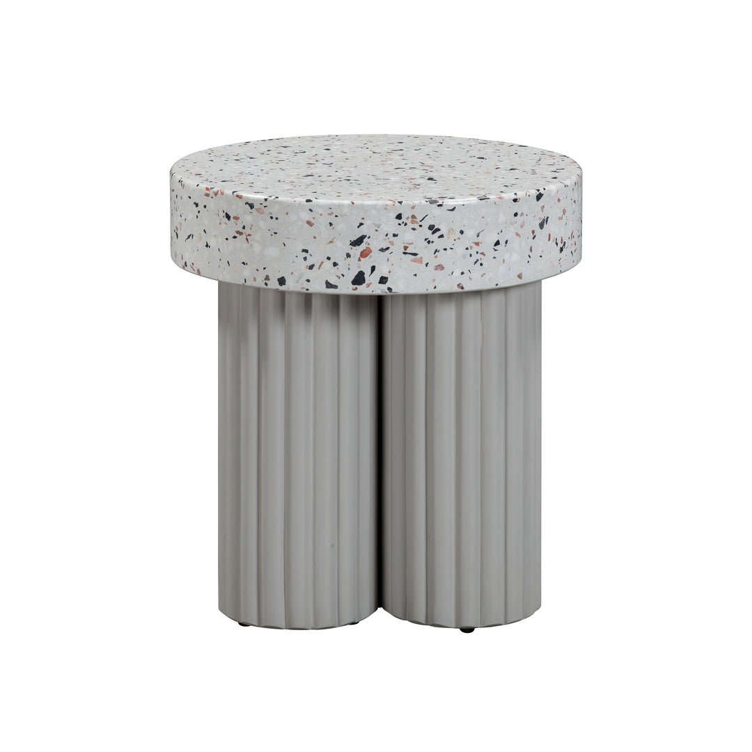 TOV Furniture Clover Faux Terrazzo Indoor / Outdoor Round Side Table OUTDOOR ACCENT TABLES