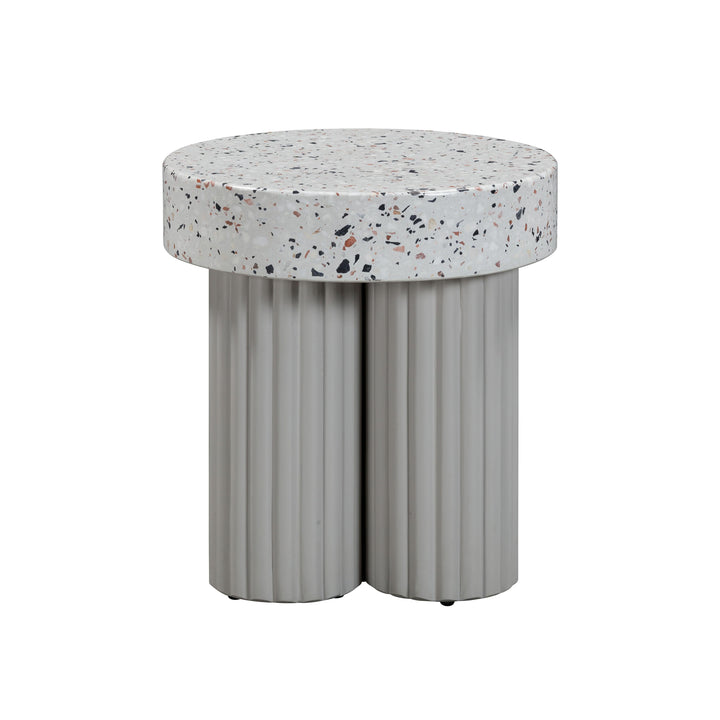 TOV Furniture Clover Faux Terrazzo Indoor / Outdoor Round Side Table OUTDOOR ACCENT TABLES