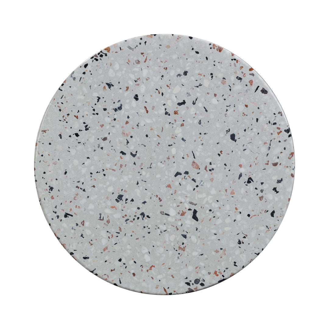 TOV Furniture Clover Faux Terrazzo Indoor / Outdoor Round Side Table OUTDOOR ACCENT TABLES