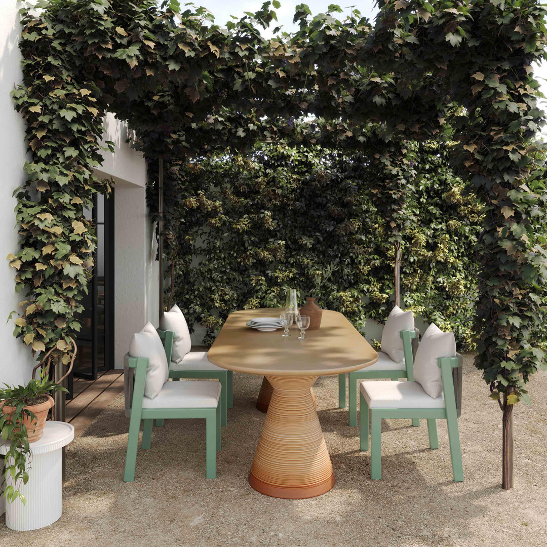 TOV Furniture Fassa Terracotta Oval Indoor / Outdoor Dining Table OUTDOOR DINING TABLES
