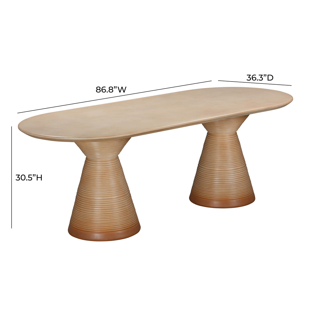 TOV Furniture Fassa Terracotta Oval Indoor / Outdoor Dining Table OUTDOOR DINING TABLES