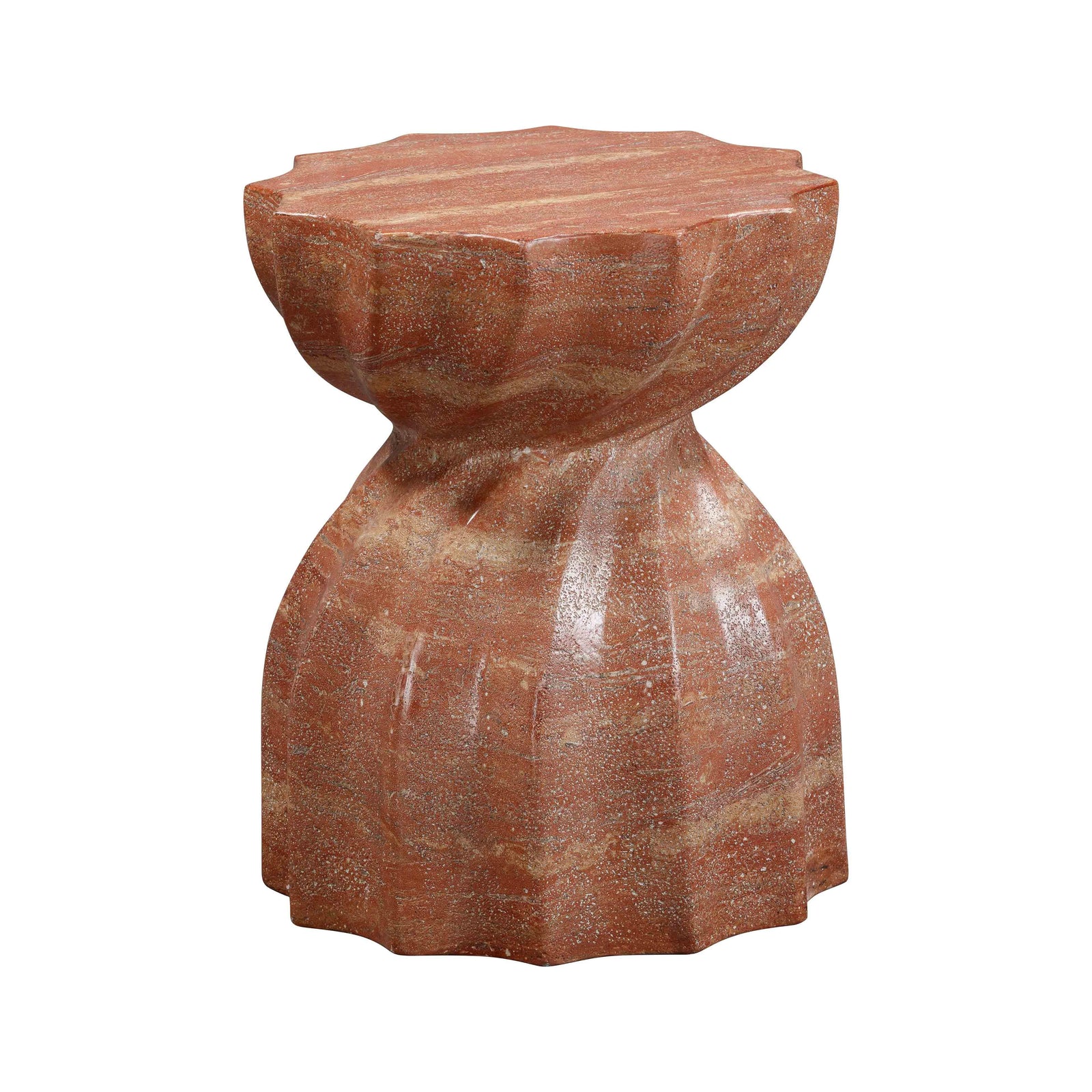TOV Furniture Turin Faux Red Sandstone Indoor / Outdoor Concrete Stool OUTDOOR BAR STOOLS