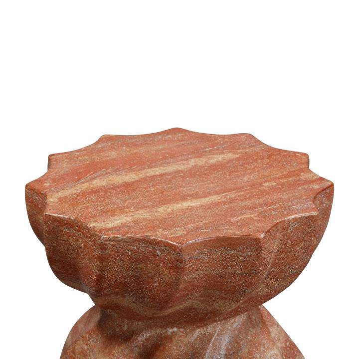 TOV Furniture Turin Faux Red Sandstone Indoor / Outdoor Concrete Stool OUTDOOR BAR STOOLS