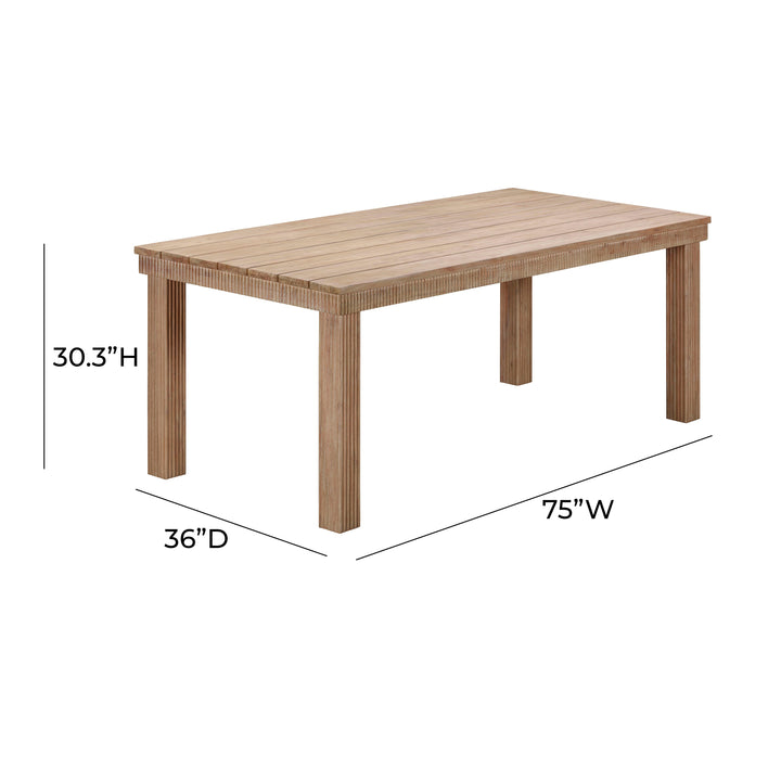 TOV Furniture Cassie Natural 75 Inch Rectangular Outdoor Dining Table OUTDOOR DINING TABLES