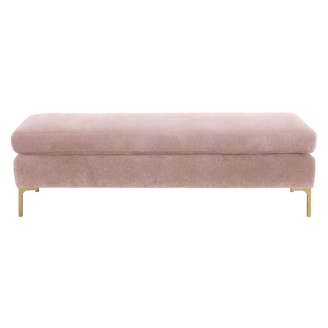 American Home Furniture | TOV Furniture - Delilah Blush Textured Velvet Bench